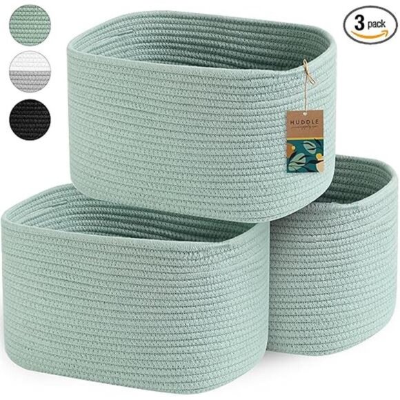 3WASHABLE Woven Baskets for Storage Baskets for Shelves Large Cotton RopeBaskets - Picture 7 of 7